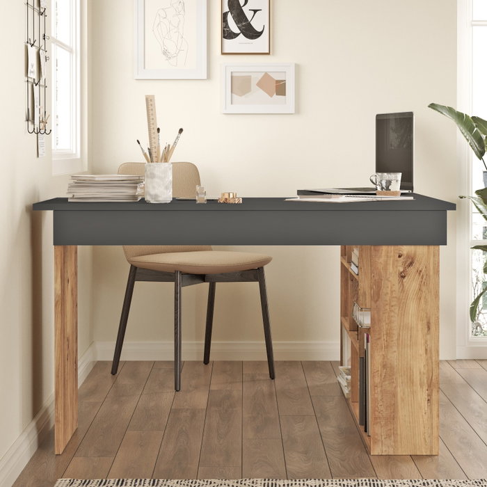 Hanah Home Ct5-Aa Mesa de Estudio Pino Atlántico y Negro Hanah Home Ct5-Aa Mesa de Estudio Pino Atlántico y Negro